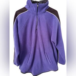 Vintage 90s Purple Fleece Quarter Zip Pullover B. Moss Size Medium